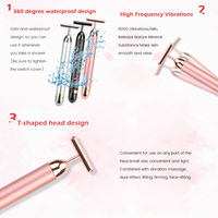 24k złota lifting twarzy Bar Roller wibracyjny masażer wyszczuplający twarzy kij twarzy piękno pielęgnacja skóry T Shaped wibracyjne narzędzie 5